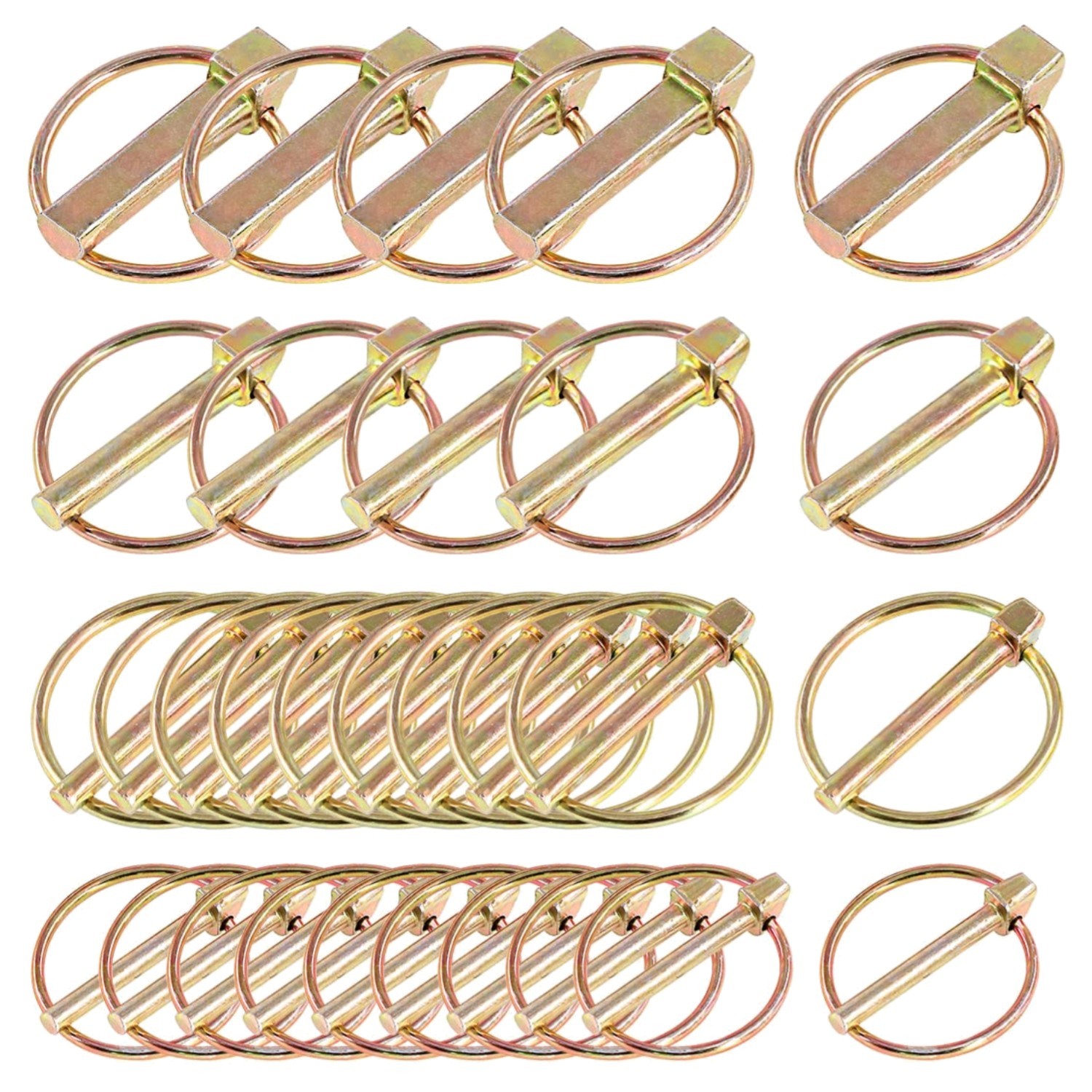 Versatile 30Pcs Lynch Pin Assortment - Ideal for Trucks, Trailers, and Mowers