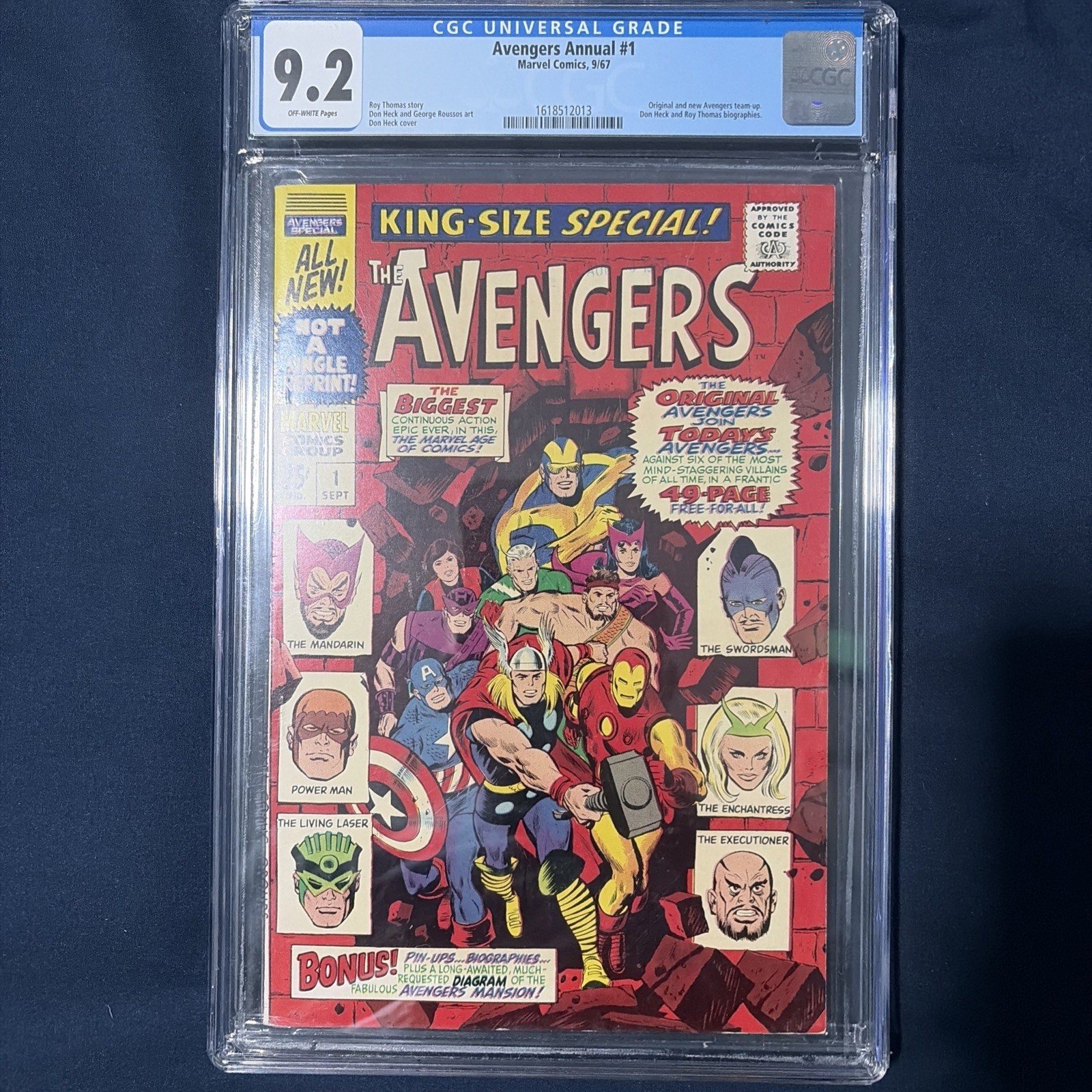 Avengers Annual #1 Marvel Comics CGC 9.2 1967