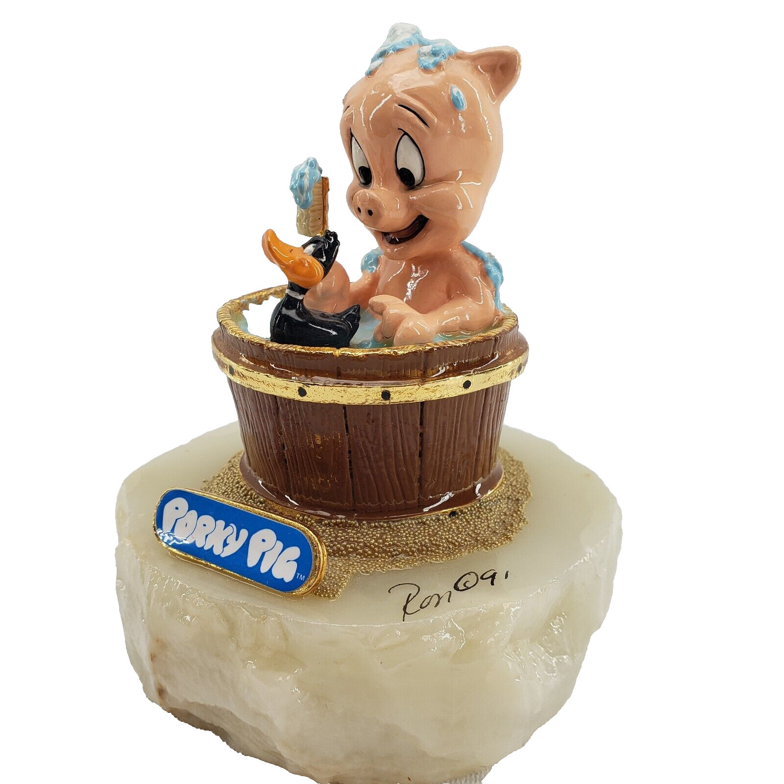 Ron Lee Porky Pig Onyx Art Sculpture Daffy Duck LE 495/2750 Warner Bros. Inc.