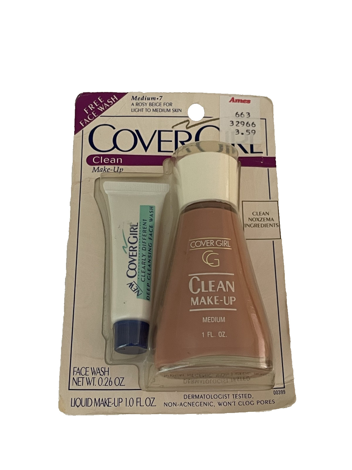 CoverGirl Clean Make-Up Medium Foundation W/ Sample Face Wash *90s Collectible CoverGirl Clean Make-Up Medium Foundation W/ Sample Face Wash *90s Collectible