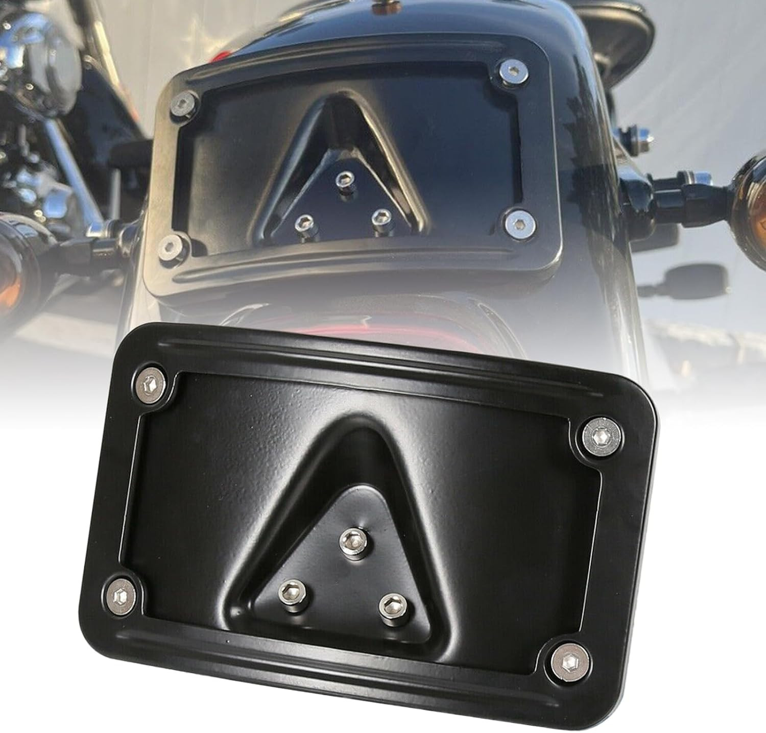 3148 Curved Laydown License Plate Mount with Frame Compatible with Harley Davids 3148 Curved Laydown License Plate Mount with Frame Compatible with Harley Davids