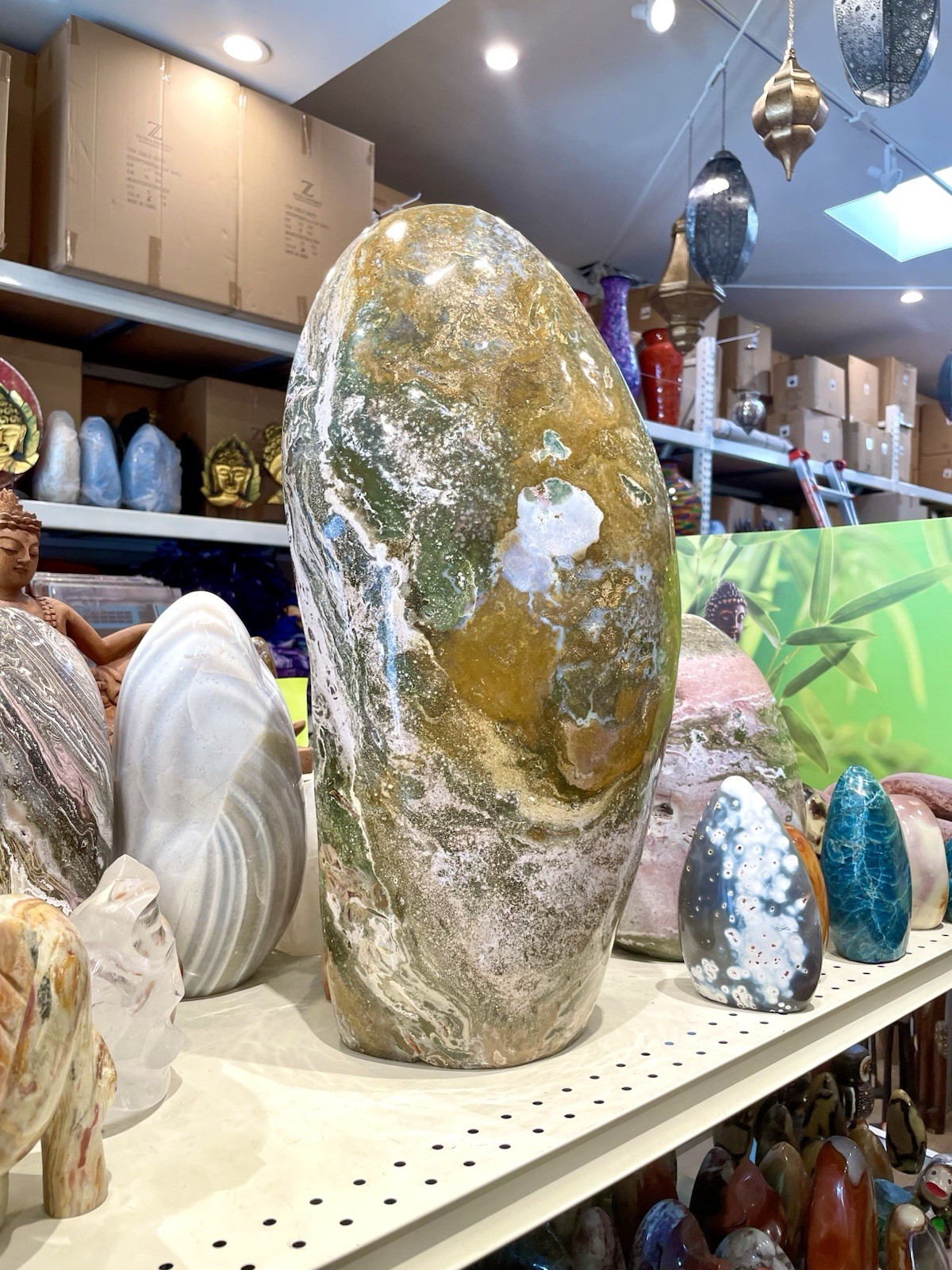 Massive Ocean Jasper Freeform Sulpture Rare Madagascar Statement 23”x 9” Massive Ocean Jasper Freeform Sulpture Rare Madagascar Statement 23”x 9”