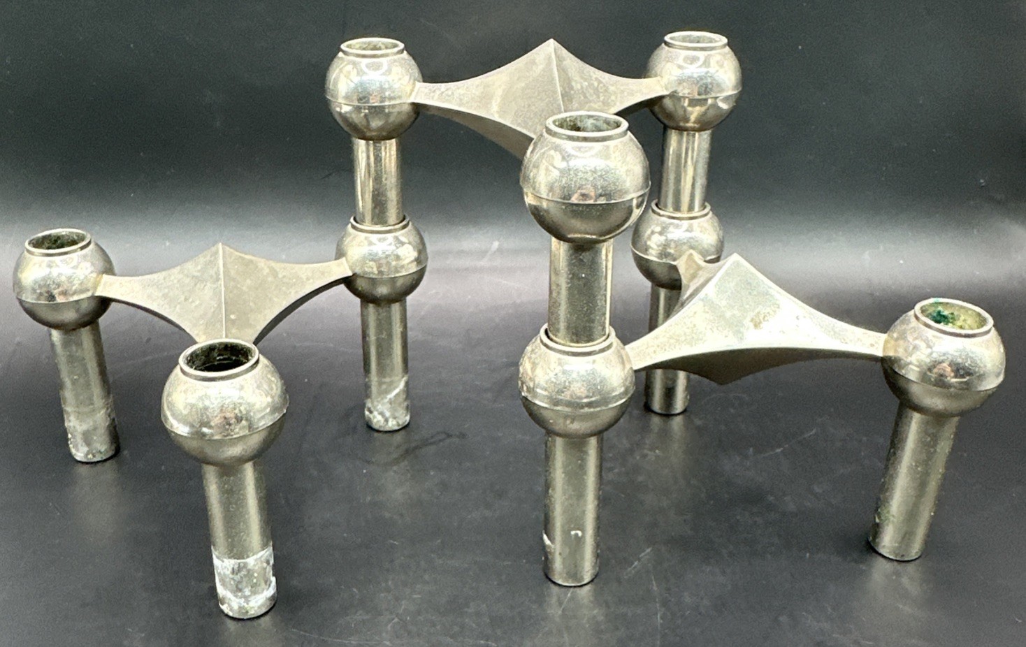 Vintage MCM Nagel KG Metal Stacking Candle Holders Made in West Germany Set of 3 Vintage MCM Nagel KG Metal Stacking Candle Holders Made in West Germany Set of 3