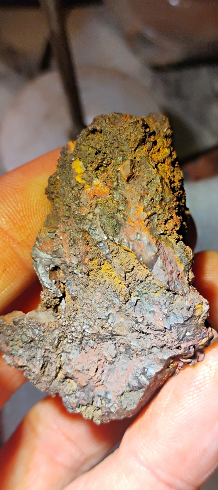 Visible Gold Bearing Hydrothermal Volcanic Goethite Gossan Limonite Specimen Visible Gold Bearing Hydrothermal Volcanic Goethite Gossan Limonite Specimen