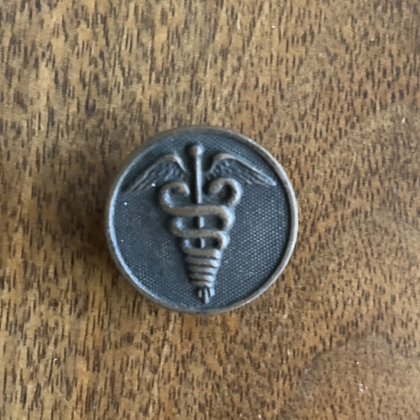 WWI Era US Army Medical Corps Collar Disc Insignia Caduceus snakes Screw back WWI Era US Army Medical Corps Collar Disc Insignia Caduceus snakes Screw back