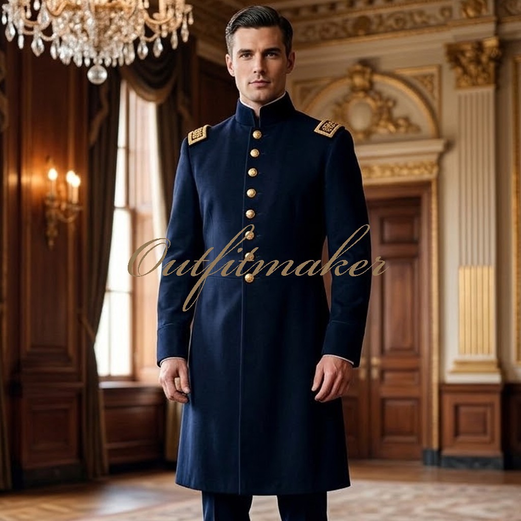 New Navy Blue Wool Union Civil War Infantry Frock Coat,Federal Officer's Uniform