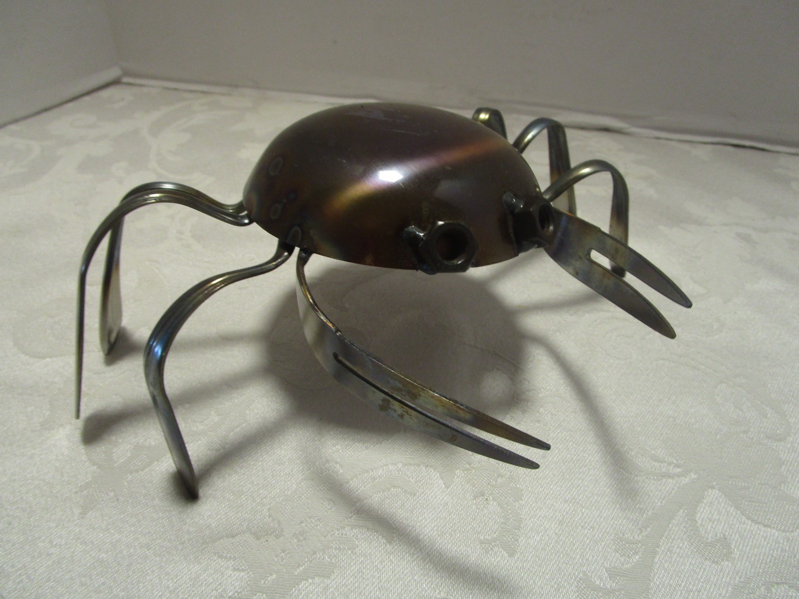 Repurposed metal Art CRAB Sculpture Handcrafted Artisan Welded 8.25\ Repurposed metal Art CRAB Sculpture Handcrafted Artisan Welded 8.25\