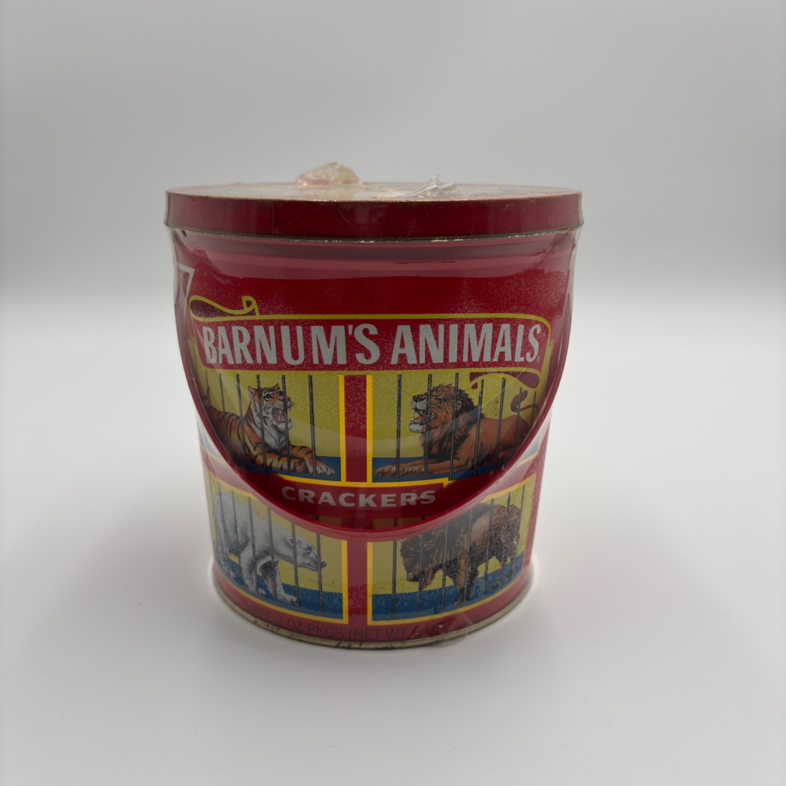 Vintage 1991 Nabisco Barnum's Animal Crackers Circus Tin Pail Lid Handle Vintage 1991 Nabisco Barnum's Animal Crackers Circus Tin Pail Lid Handle