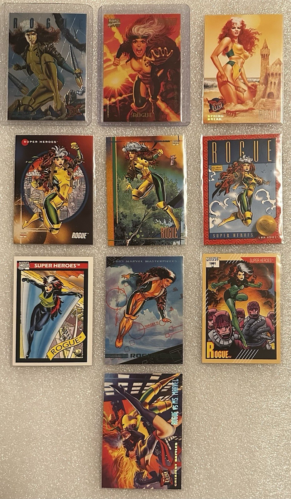 10 Vintage Rogue Cards NM/NM- w/ Chase Card Marvel Comics, X-Men