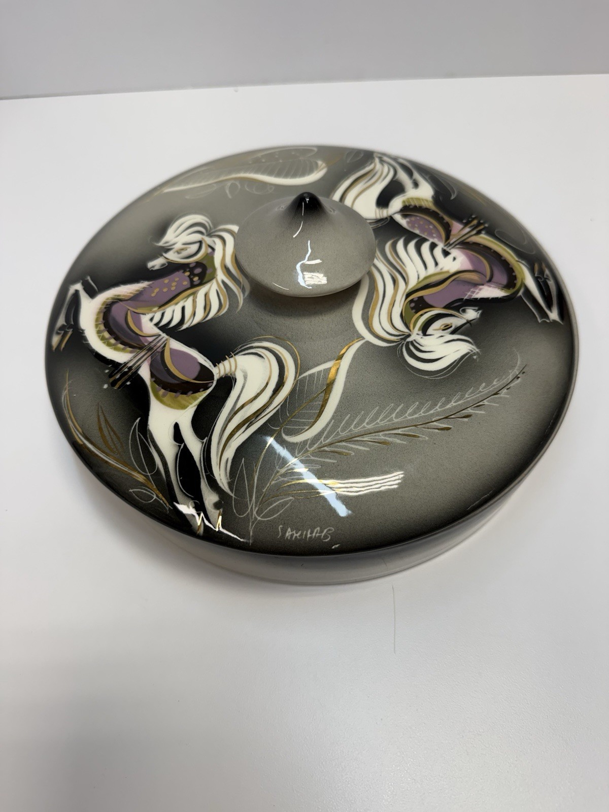 Mid-Century California Art Pottery Sascha Brastoff Star Steed 8.5” covered Dish Mid-Century California Art Pottery Sascha Brastoff Star Steed 8.5” covered Dish