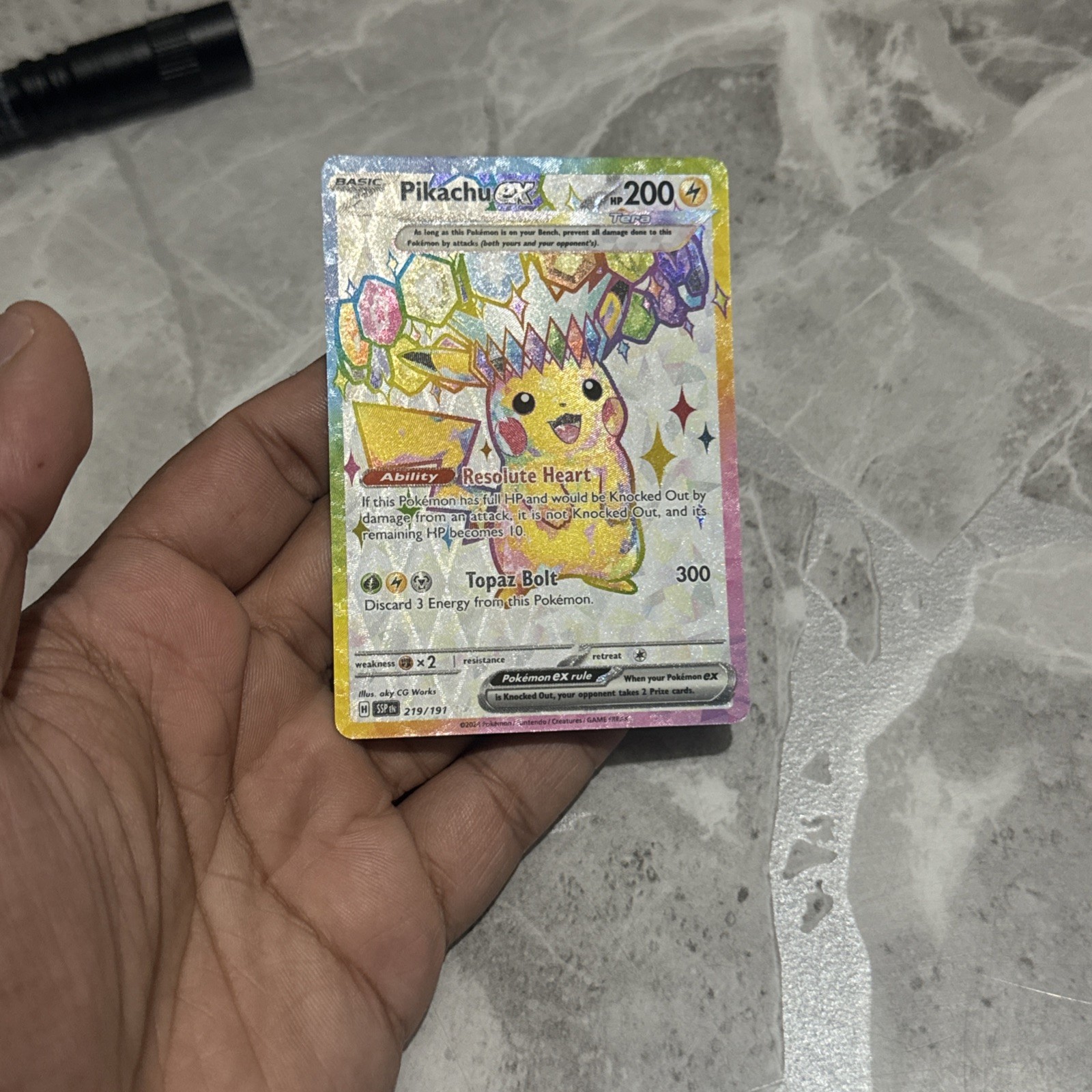 Pokémon TCG Pikachu EX 219/191 Surging Sparks Ultra Rare - Near Mint/Mint Pokémon TCG Pikachu EX 219/191 Surging Sparks Ultra Rare - Near Mint/Mint