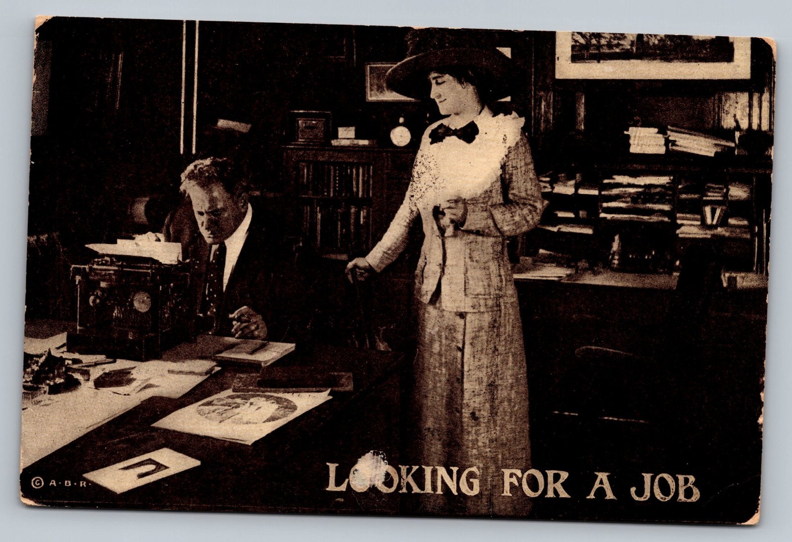 1912 Looking For A Job Vintage Postcard Divided Back 