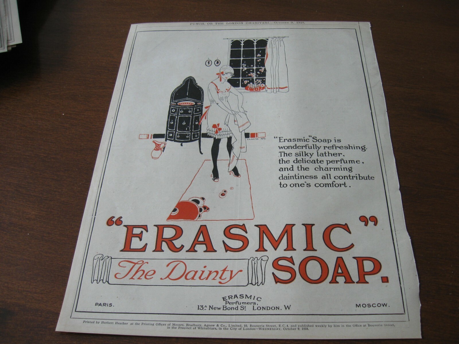 1918 Original Advertising AD - ART DECO Style GLADYS PETO Girl Bath Bathing SEE 1918 Original Advertising AD - ART DECO Style GLADYS PETO Girl Bath Bathing SEE