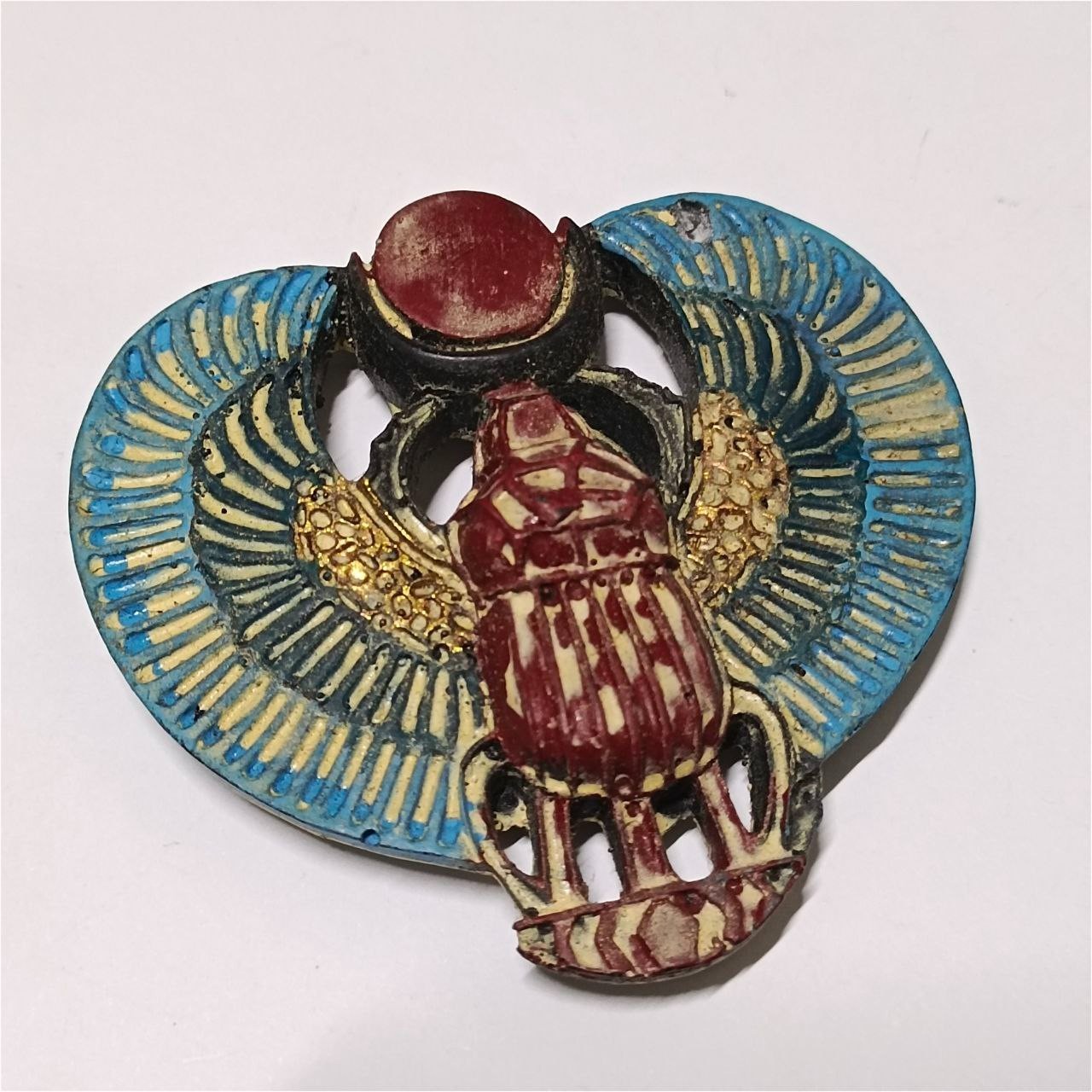 Egyptian Scarab Beetle Blue Gold Red Pharaoh Symbol Collectible Decor Gift Egyptian Scarab Beetle Blue Gold Red Pharaoh Symbol Collectible Decor Gift