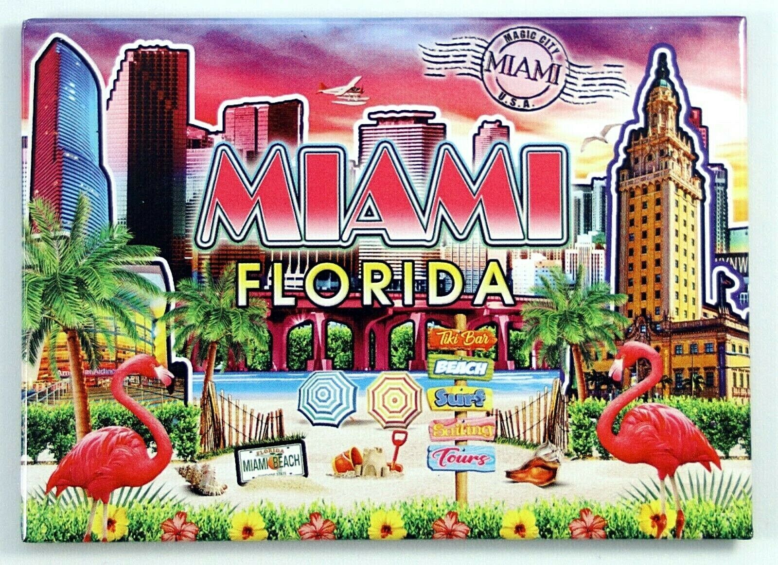 Miami Florida Scene Pop Art Magnet 2.5\