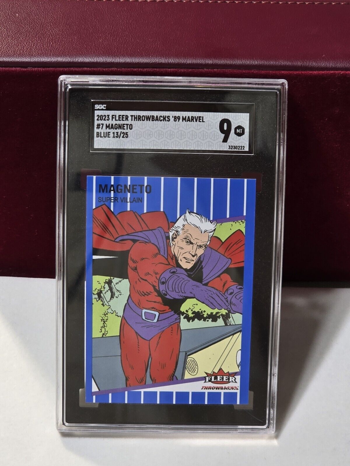 2023 Fleer Throwbacks '89 Marvel Edition Blue /25 Card Magneto #7 SGC 9 Mint