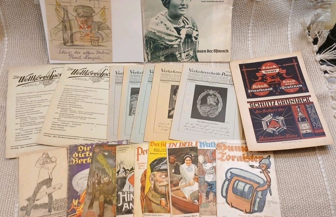Vintage German Paper Ephemera Collection (WWI & WWII Era) – Art,READ MG2 Vintage German Paper Ephemera Collection (WWI & WWII Era) – Art,READ MG2