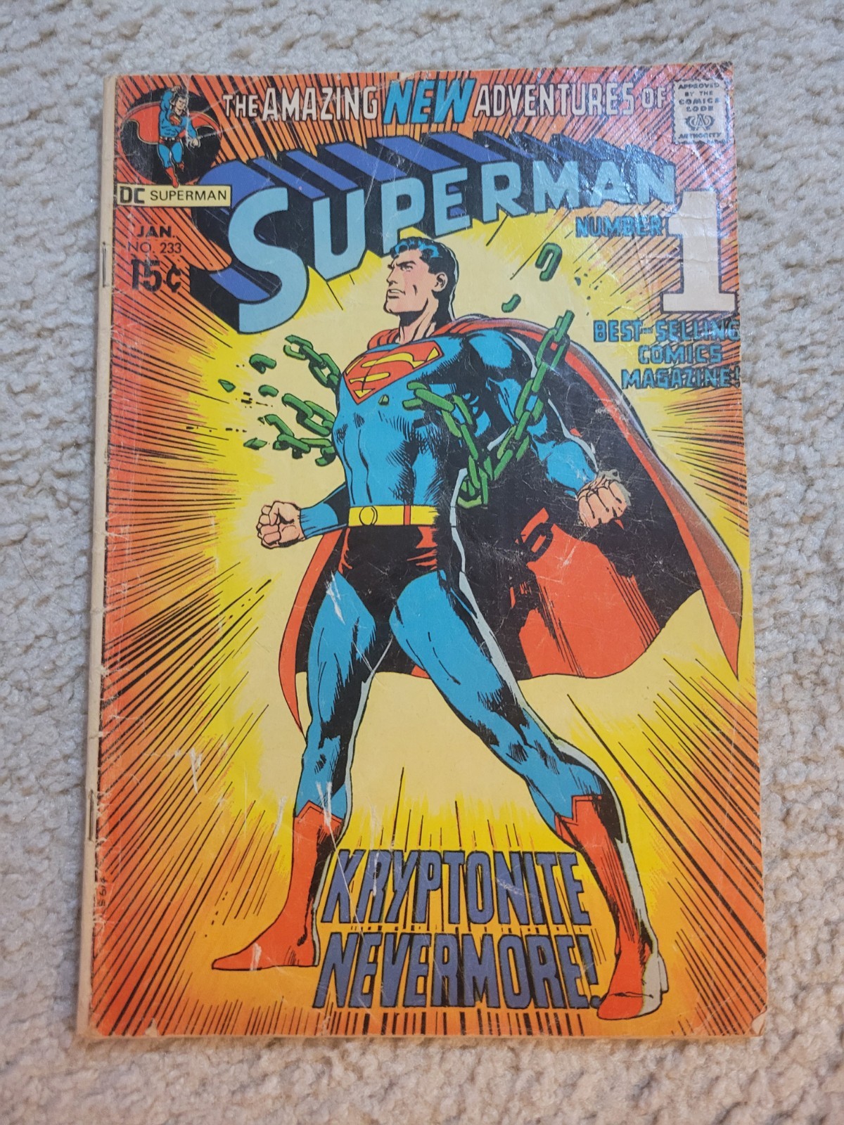Superman #233 (DC Comics January 1971) Iconic Cover By Neal Adams Superman #233 (DC Comics January 1971) Iconic Cover By Neal Adams