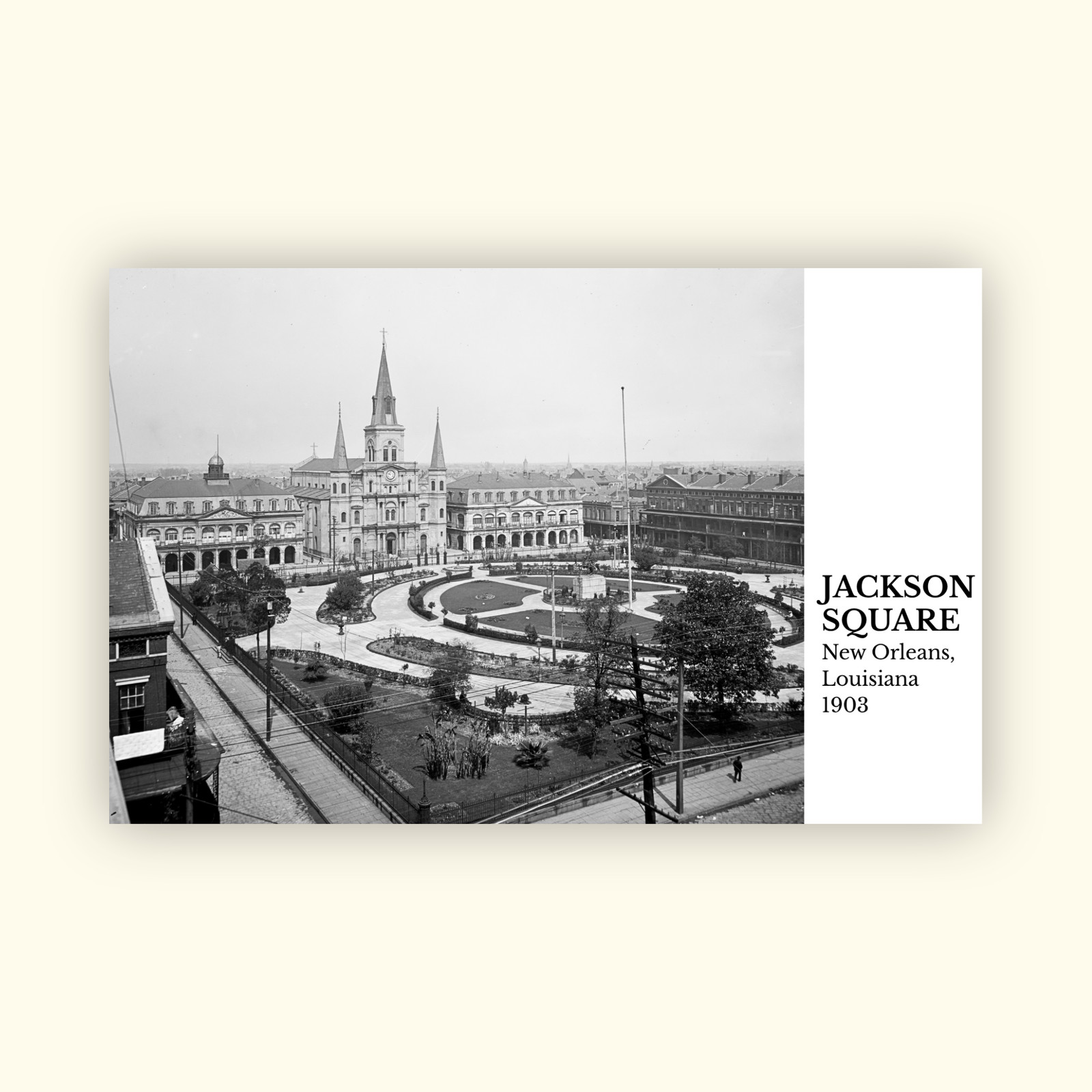 Jackson Square New Orleans LA 1903 Vintage Photo Postcard Reprint Jackson Square New Orleans LA 1903 Vintage Photo Postcard Reprint