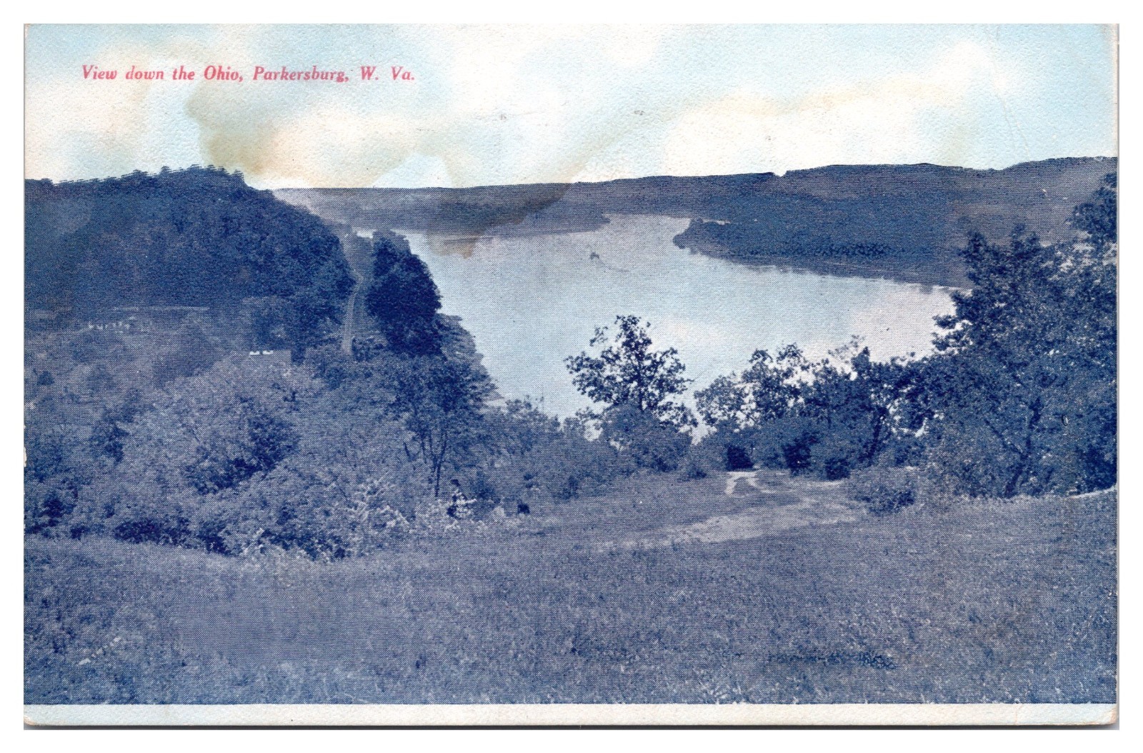 1907 View Down the Ohio, Parkersburg, West Virginia Postcard