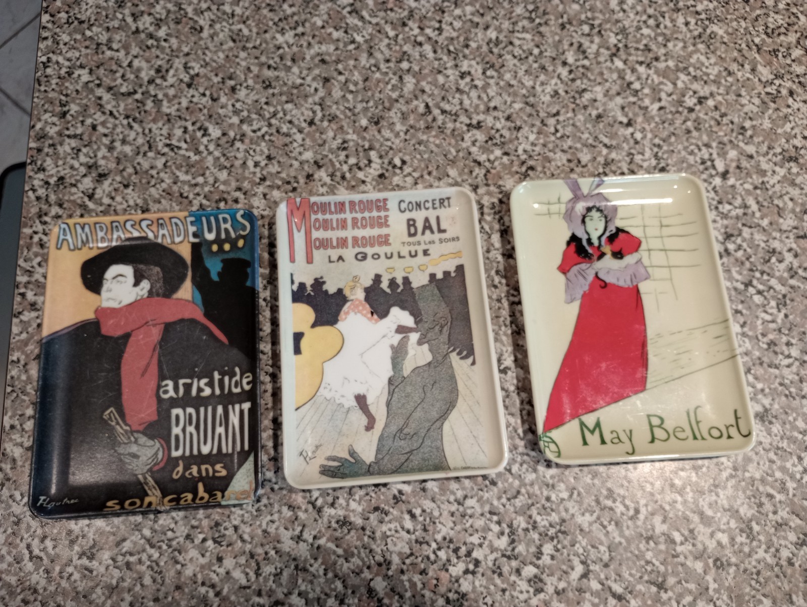 Vtg Toulouse Lautrec art trinket tray dish May Belfort Moulin Rouge Concert Bal Vtg Toulouse Lautrec art trinket tray dish May Belfort Moulin Rouge Concert Bal