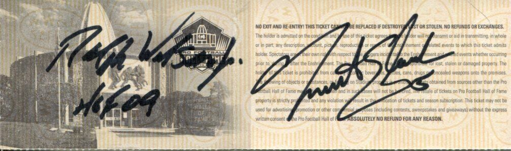 Ralph Wilson Jr Trent Edwards Buffalo Bills Owner Signed Autograph HOF Ticket