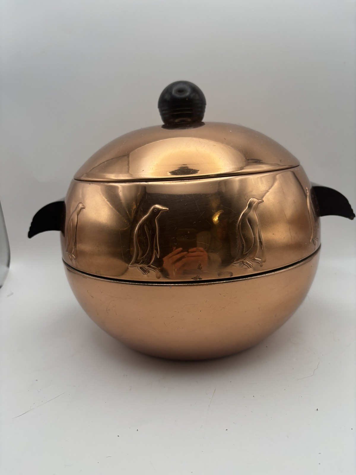 Vintage West Bend Penguin COPPER Hot & Cold Server Ice Bucket USA 1950s LOOK Vintage West Bend Penguin COPPER Hot & Cold Server Ice Bucket USA 1950s LOOK