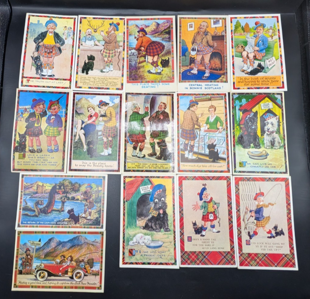 15 Vintage Comic/Humor Postcards With Scottish Terriers 15 Vintage Comic/Humor Postcards With Scottish Terriers