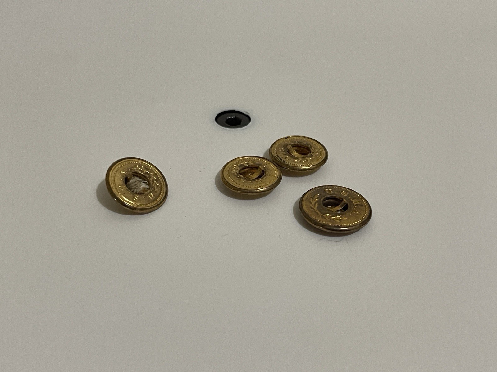 (4) Antique USMA Civil War Brass Trouser Shirt Buttons (4) Antique USMA Civil War Brass Trouser Shirt Buttons