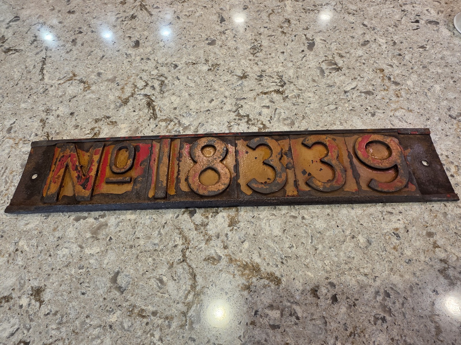 Authentic Union Pacific Locomotive Number Plate #18339- Railroad Extremely Rare