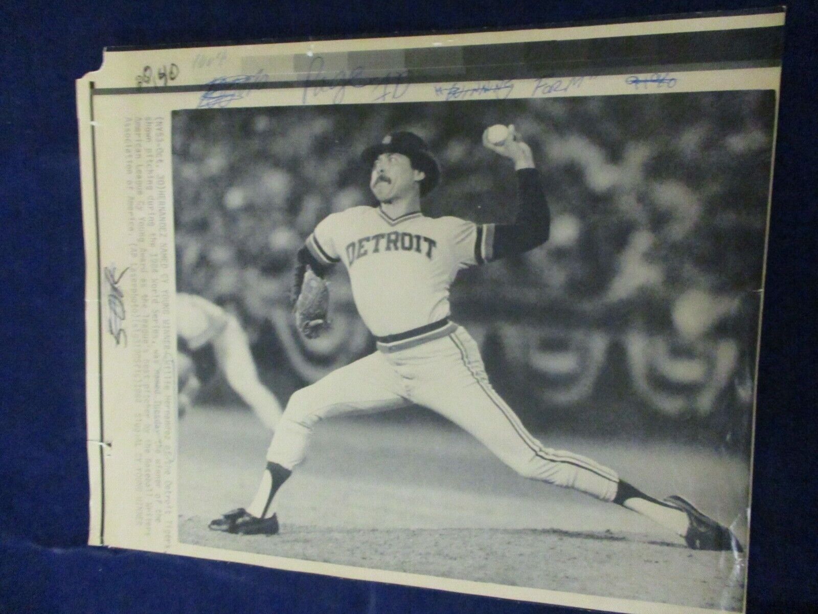 Wire Press Photo 1984 Willie Hernandez Detroite Tigers World Series appearance 