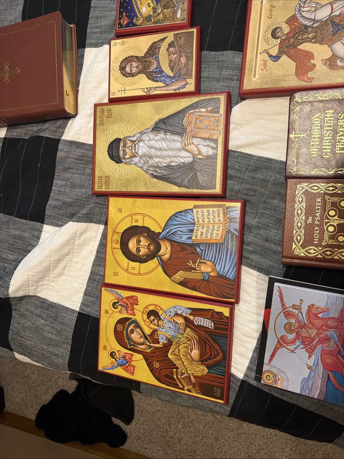The Ultimate Eastern Orthodox Lot With 17 Icons Plus Bible,prayer Rope,Books