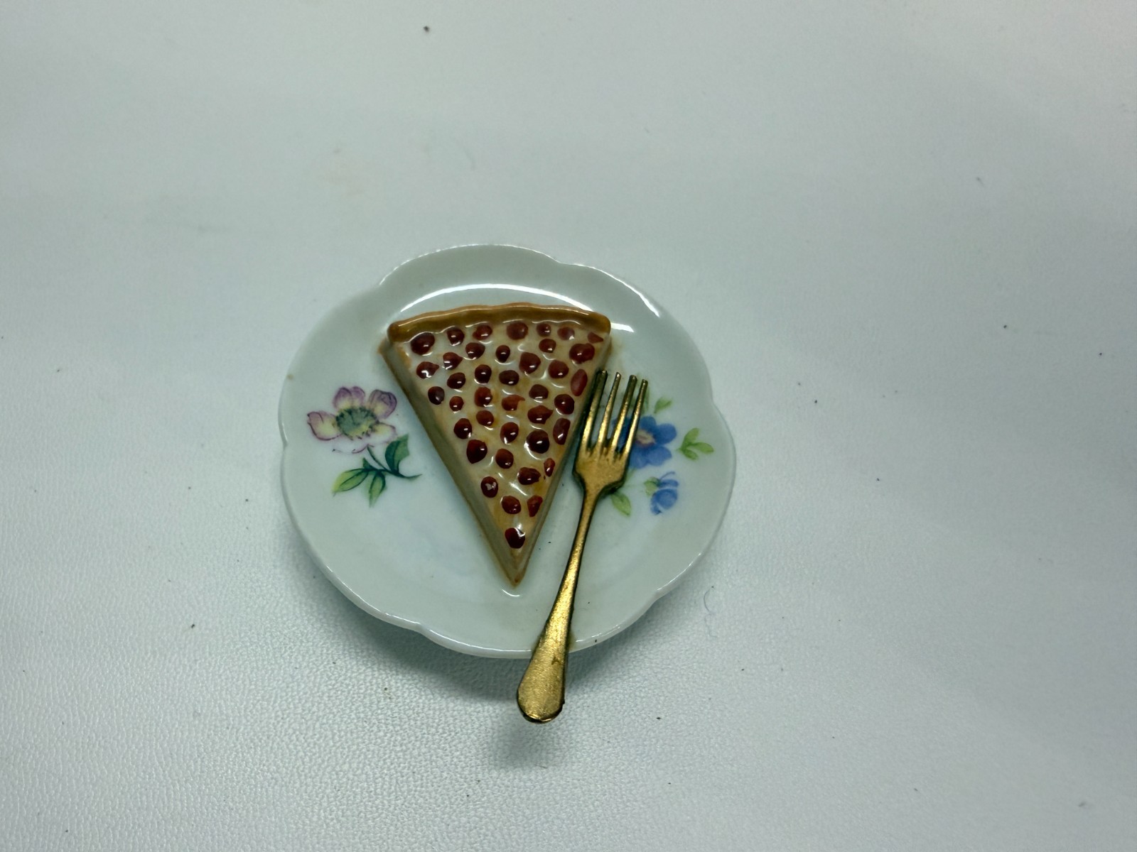 Limoges France Peint Main Porcelain Slice of Cherry Pie Tart Trinket Box Plate Limoges France Peint Main Porcelain Slice of Cherry Pie Tart Trinket Box Plate