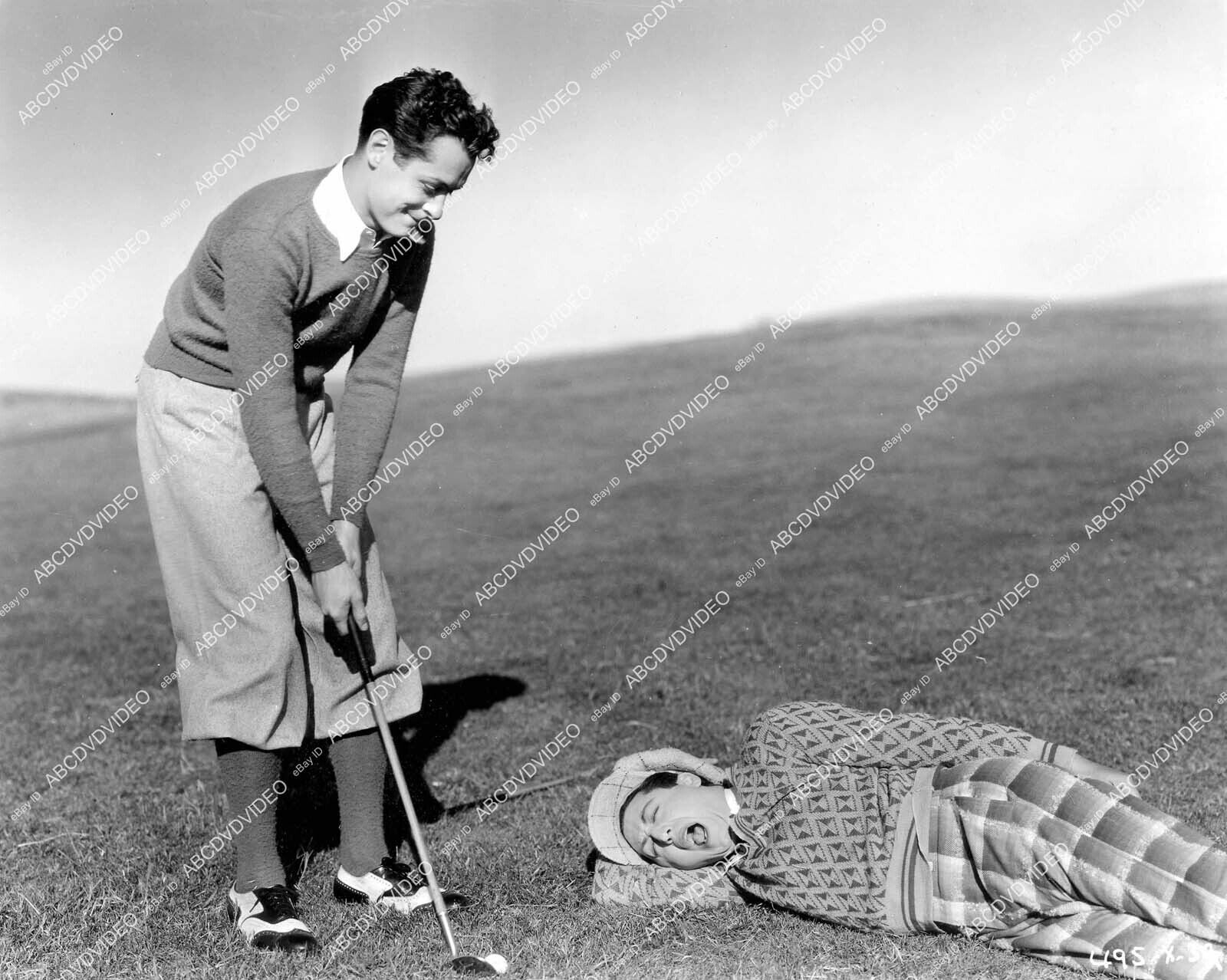 crp-13618 1930 Robert Montgomery, Benny Rubin do trick golf shot film Love in th