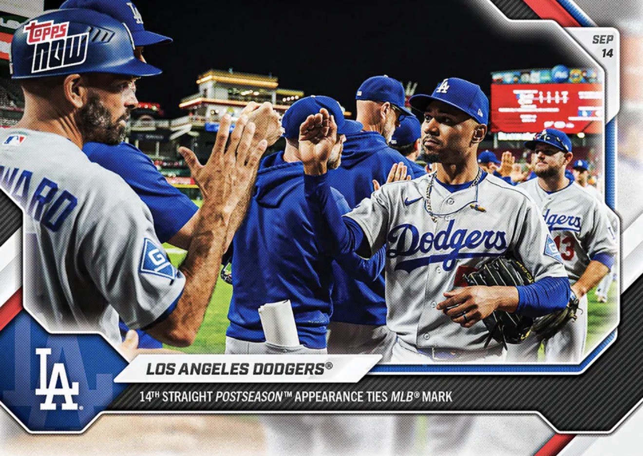 2026 Topps Now MLB #673 Los Angeles Dodgers Clinch Playoff Berth PRESALE 2026 Topps Now MLB #673 Los Angeles Dodgers Clinch Playoff Berth PRESALE