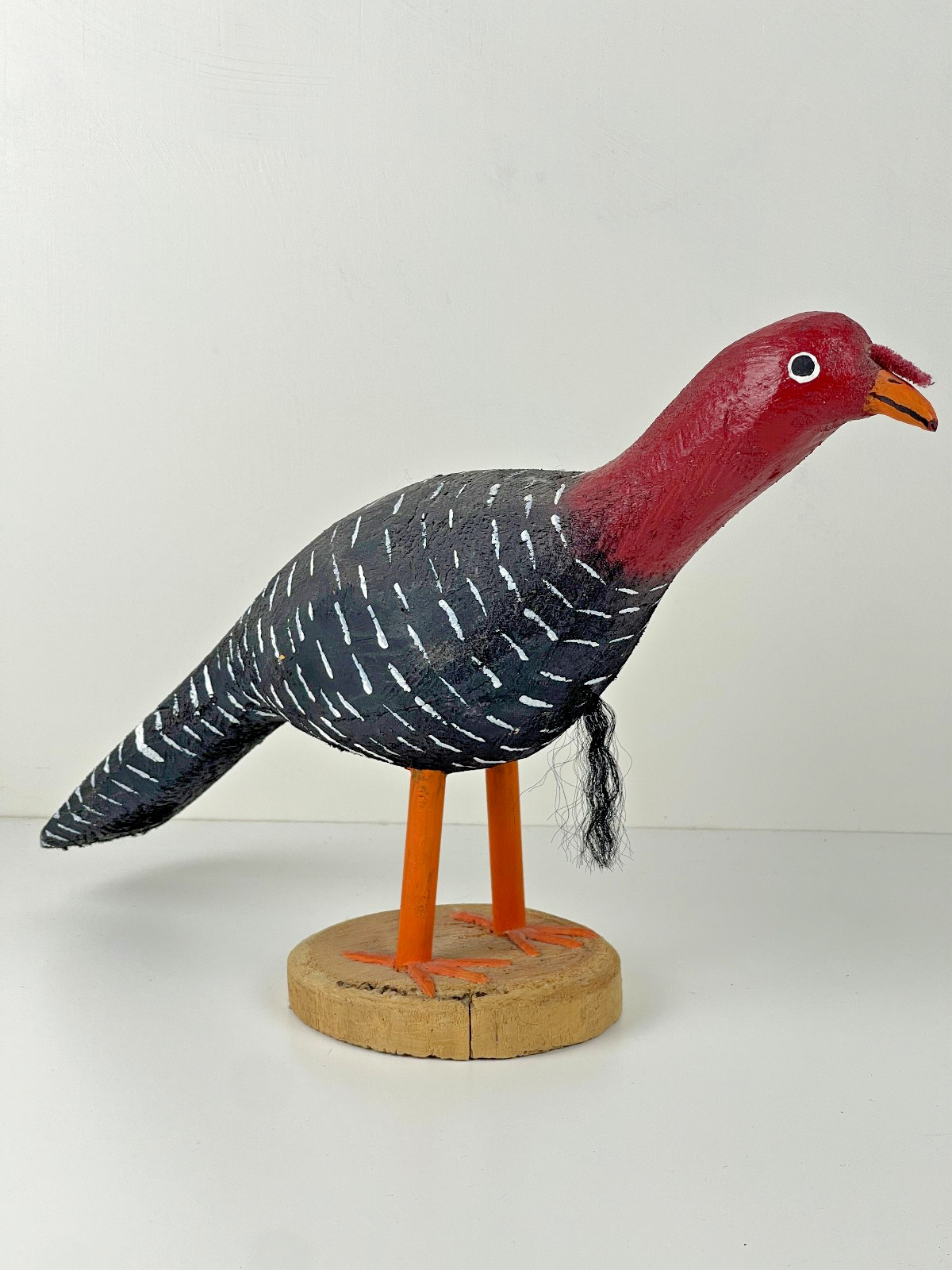 Folk Art Vintage Primitive Wood Sculpture Navajo Turkey Les Herbert Signed Folk Art Vintage Primitive Wood Sculpture Navajo Turkey Les Herbert Signed