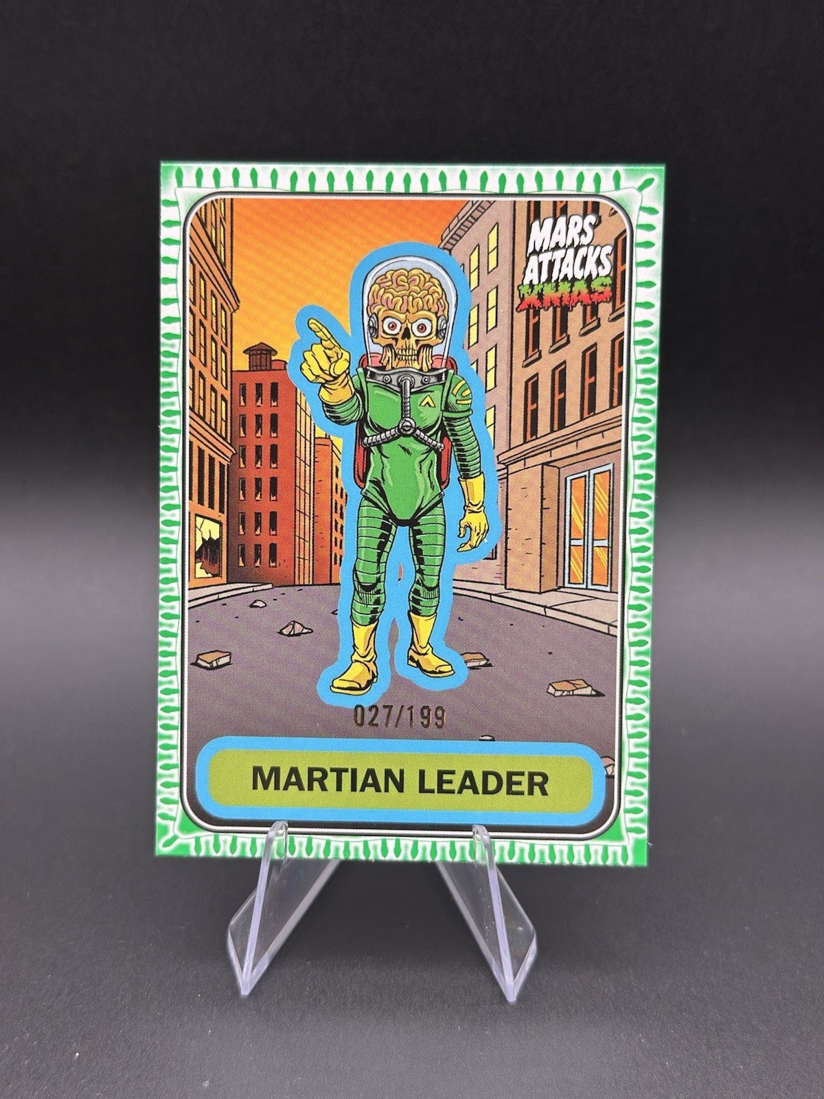 Martian Leader 2026 Topps Mars Attack Xmas Green Lights /199 #A-57 Martian Leader 2026 Topps Mars Attack Xmas Green Lights /199 #A-57