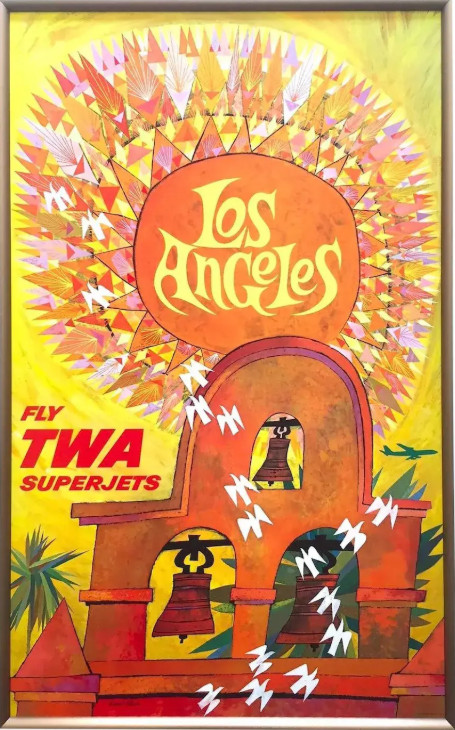 Los Angeles California Vintage TWA Travel Poster Los Angeles California Vintage TWA Travel Poster