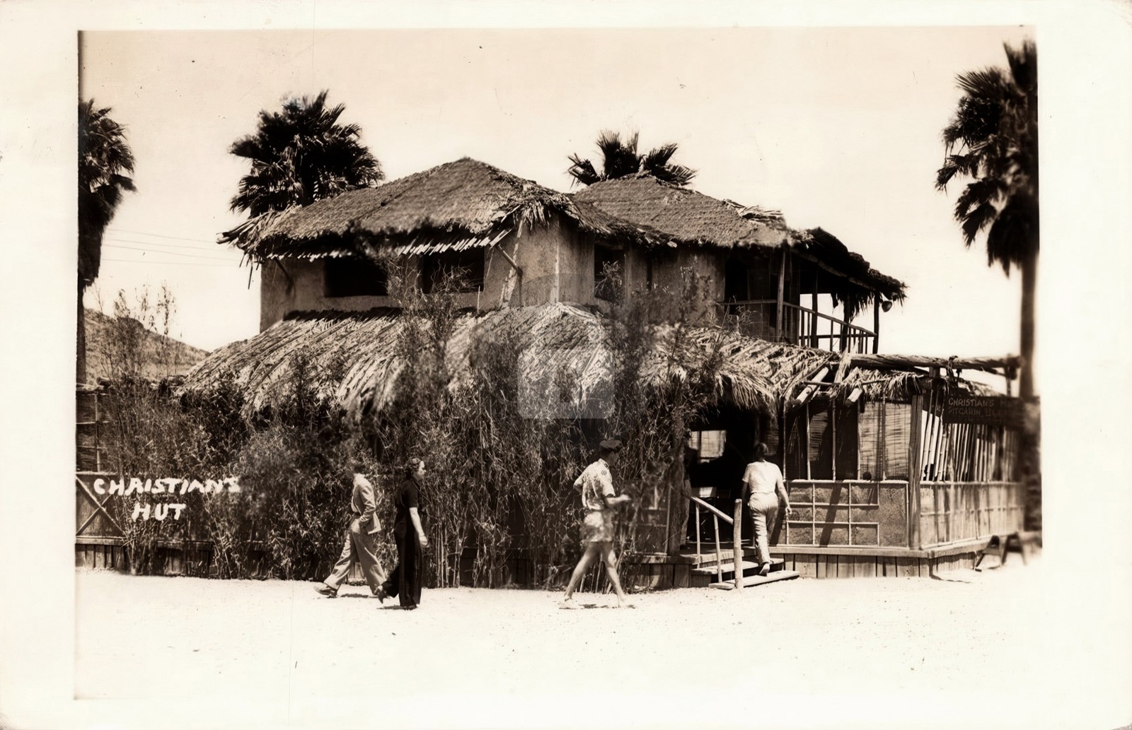 Christian's Hut ISTHMUS Catalina Island Los Angeles 1939 RPPC Postcard COPY Christian's Hut ISTHMUS Catalina Island Los Angeles 1939 RPPC Postcard COPY