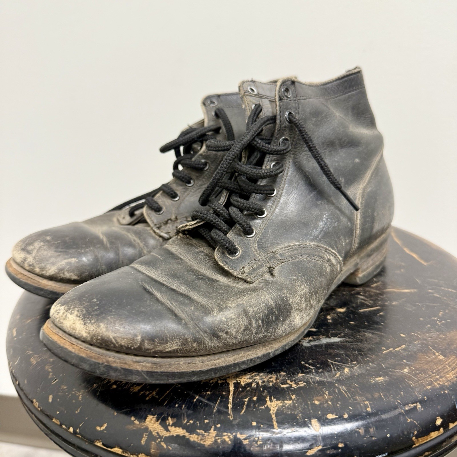 Pre WWII US Navy Service Shoes Leather Boots Small Pre WWII US Navy Service Shoes Leather Boots Small
