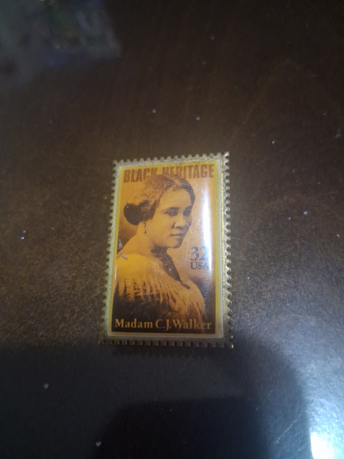 USPS Madam C J Walker Black Heritage Lapel Pin Postage Stamp 32c Vintage USPS Madam C J Walker Black Heritage Lapel Pin Postage Stamp 32c Vintage