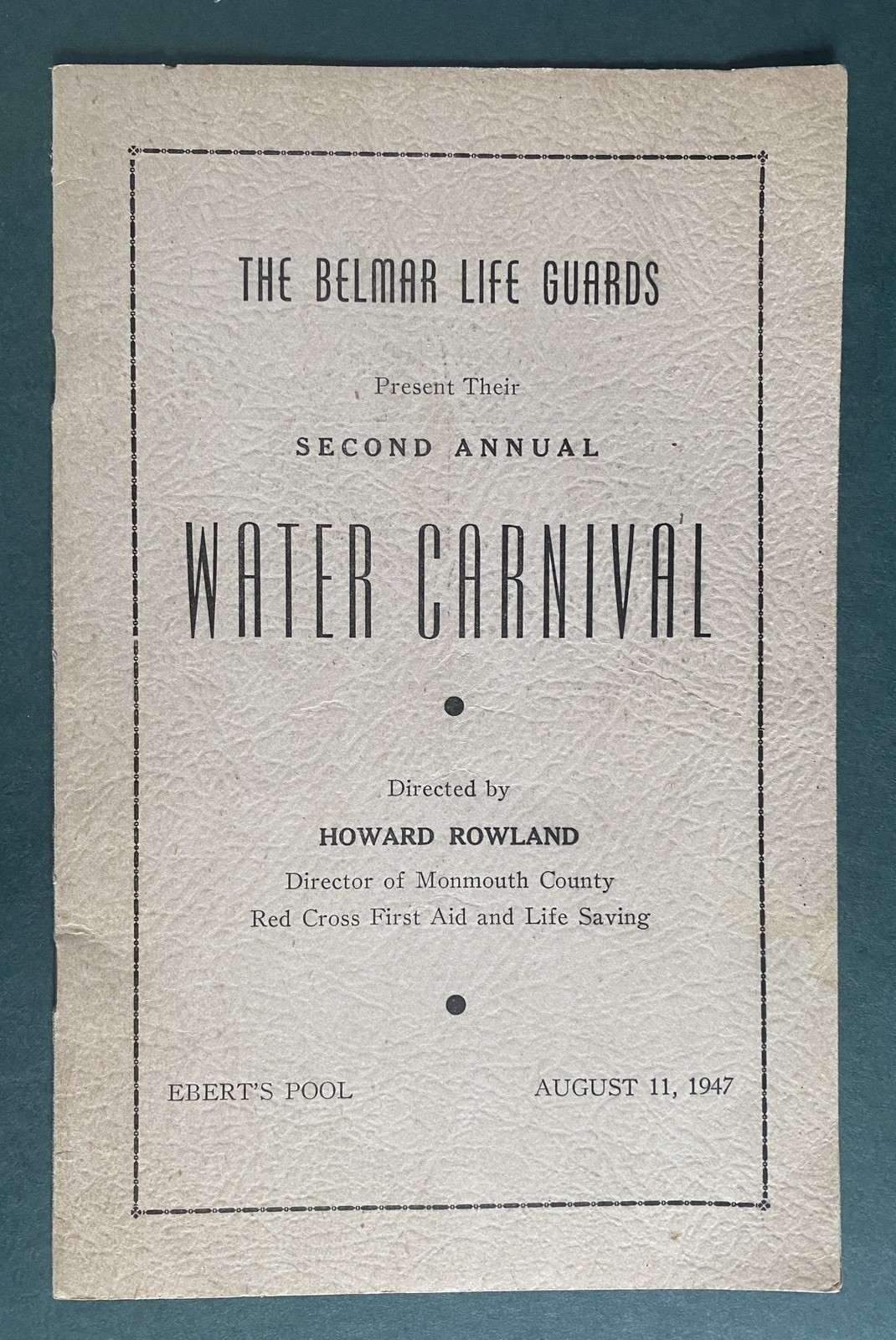 1947 - Belmar NJ - LIFE GUARDS Water Carnival Program - Monmouth Co. - Very Nice