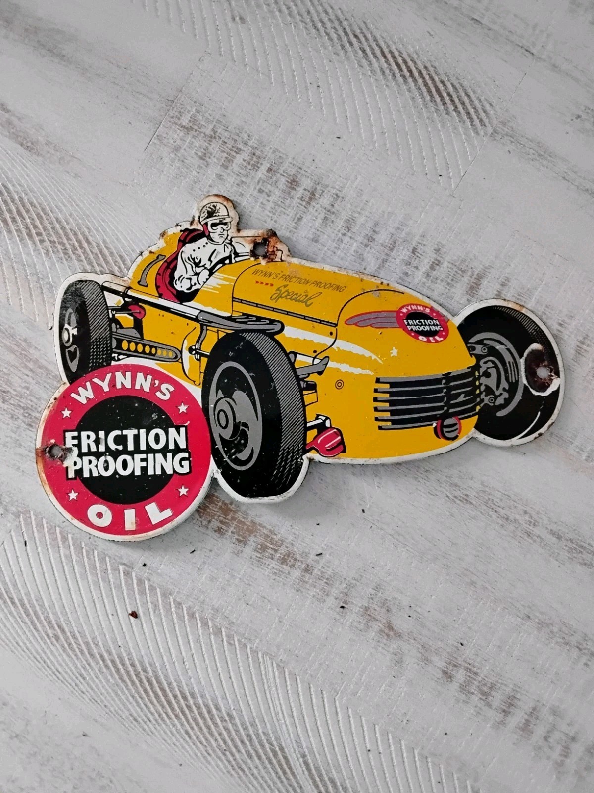 ORIGINAL VINTAGE WYNNS FORMULA 1 RACING OIL PORCELAIN SIGN SIZE 10 ORIGINAL VINTAGE WYNNS FORMULA 1 RACING OIL PORCELAIN SIGN SIZE 10