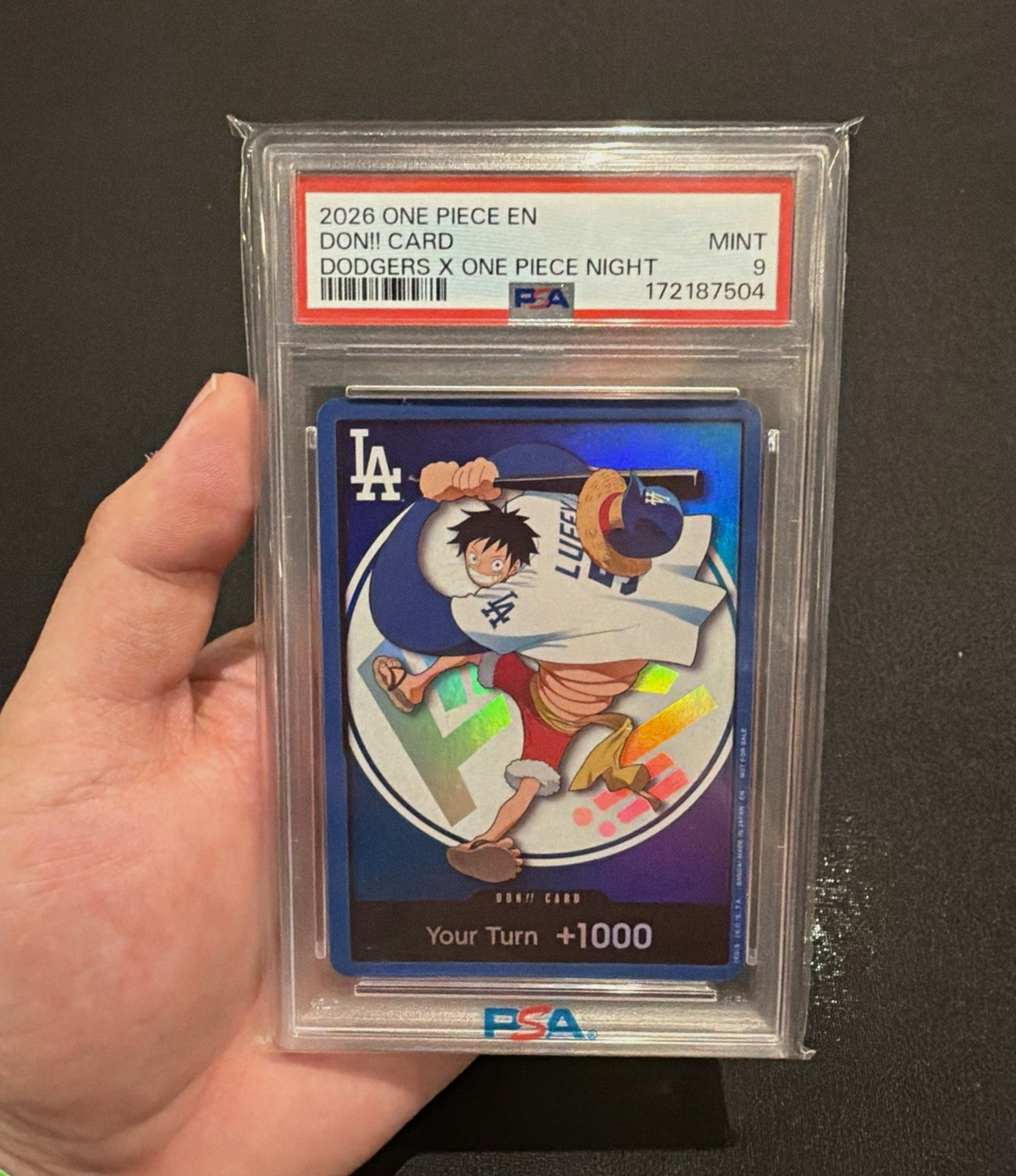 One Piece 2026 EN DON CARD #2026 Monkey D. Luffy PSA 9 Dodgers x One Piece One Piece 2026 EN DON CARD #2026 Monkey D. Luffy PSA 9 Dodgers x One Piece