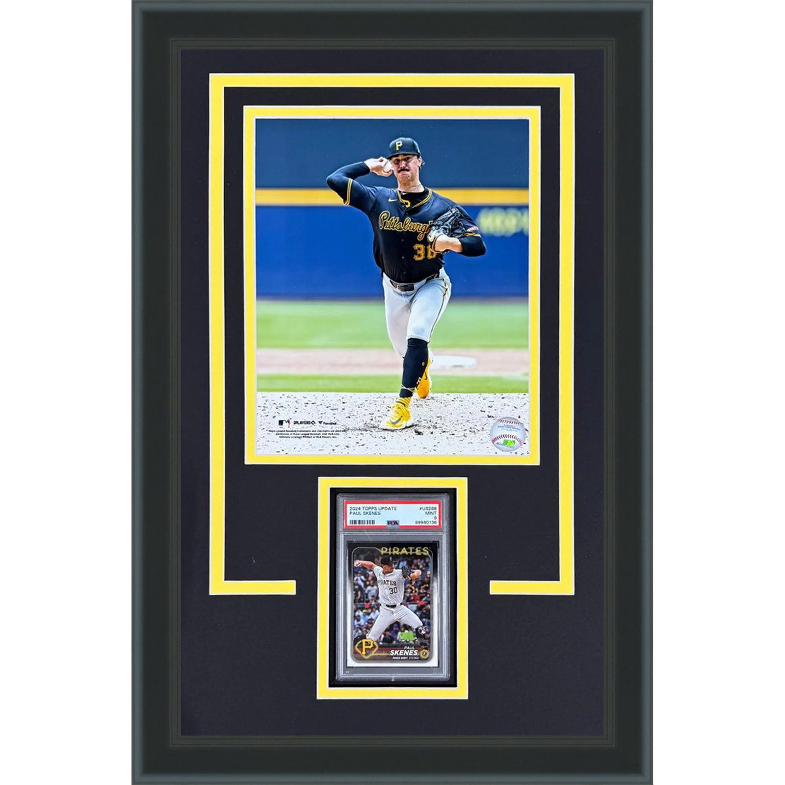 Paul Skenes Graded Rookie Card Deluxe Framed with Pittsburgh Pirates 8x10 Photo