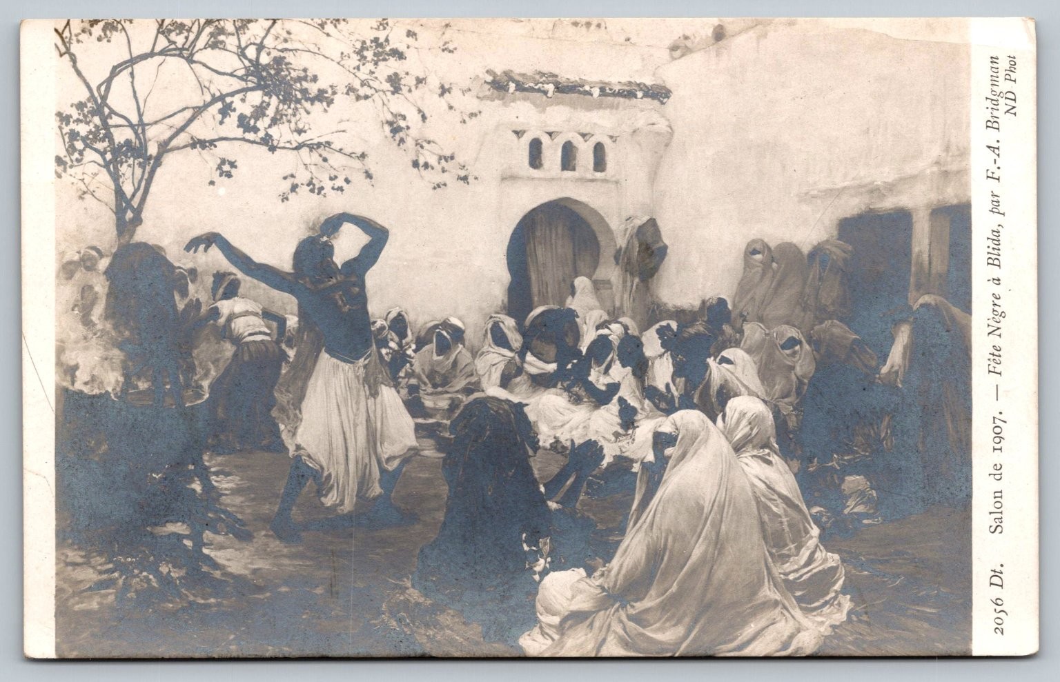 1907 Fête Nègre à Blida Vintage French Postcard by F.-A. Bridgman 1907 Fête Nègre à Blida Vintage French Postcard by F.-A. Bridgman