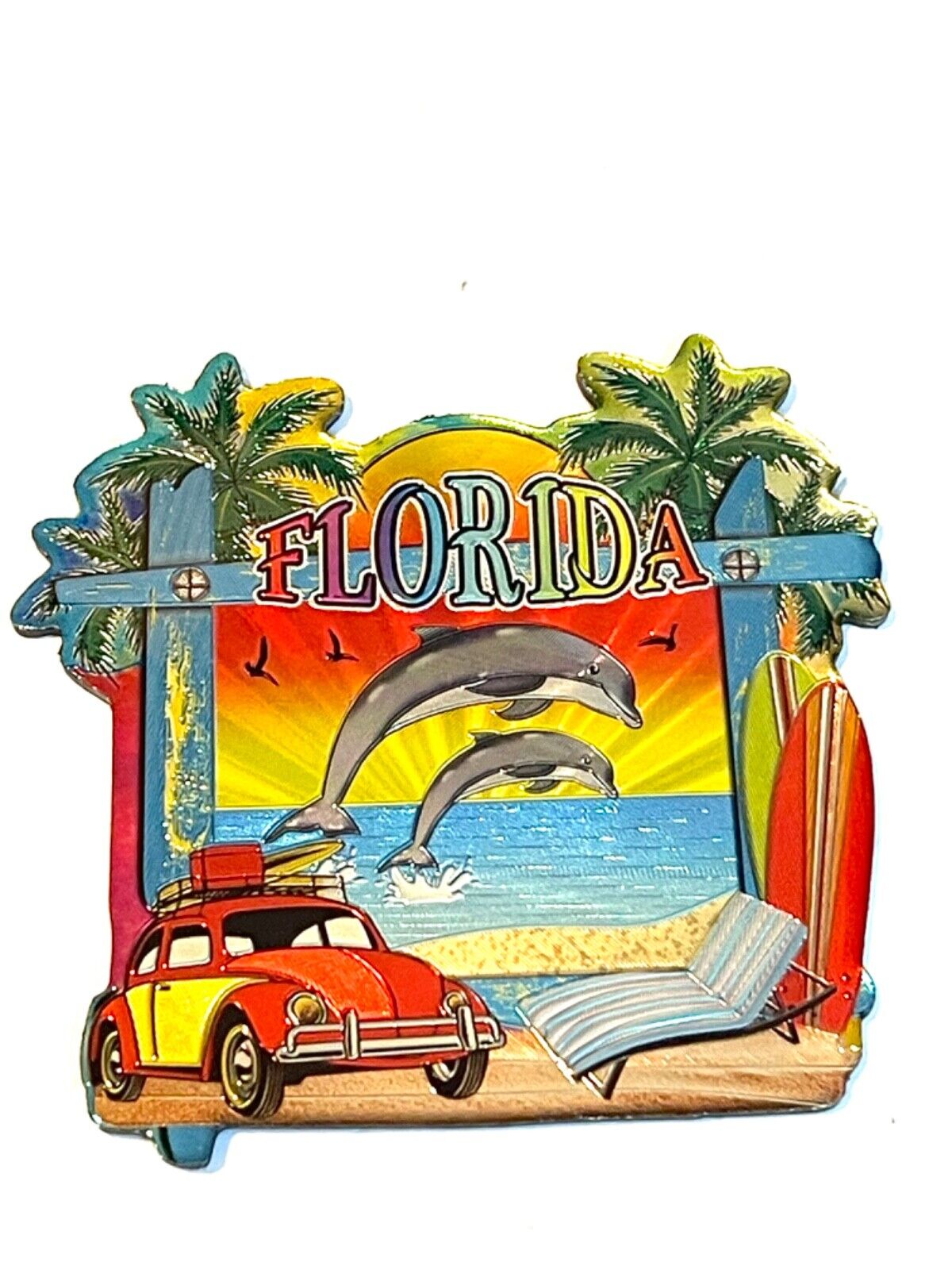 Florida Souvenir magnet Colorful Foil Design