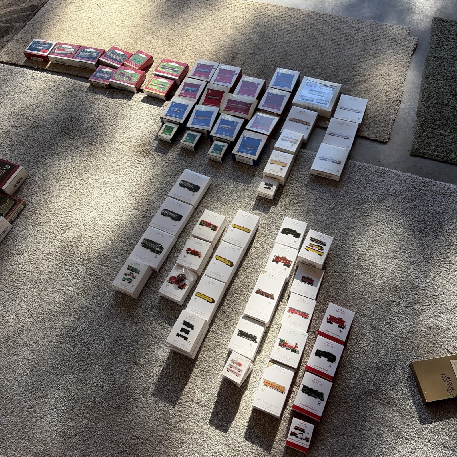 Hallmark Keepsake Lot of 62 Lionel Locomotives & Cars Ornaments - 