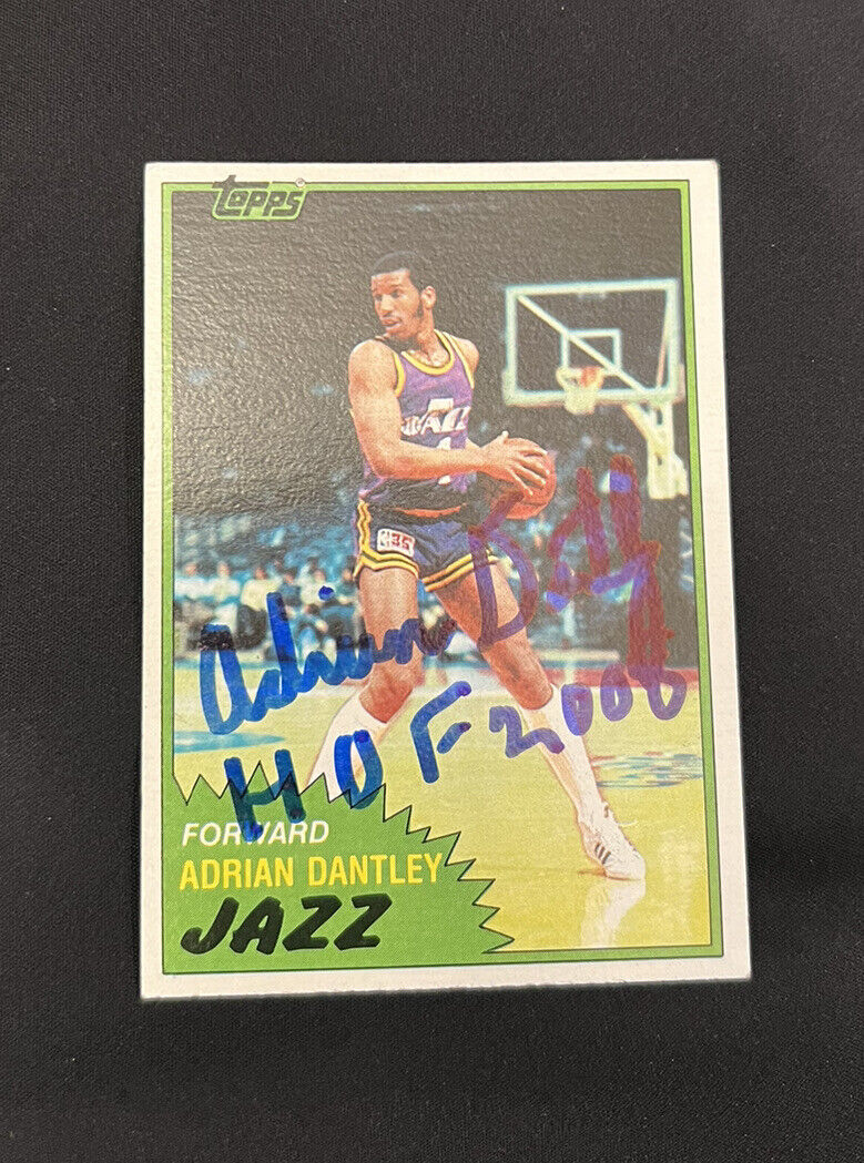 Adrian Dantley Signed 1982 topps card Autographed Utah Jazz