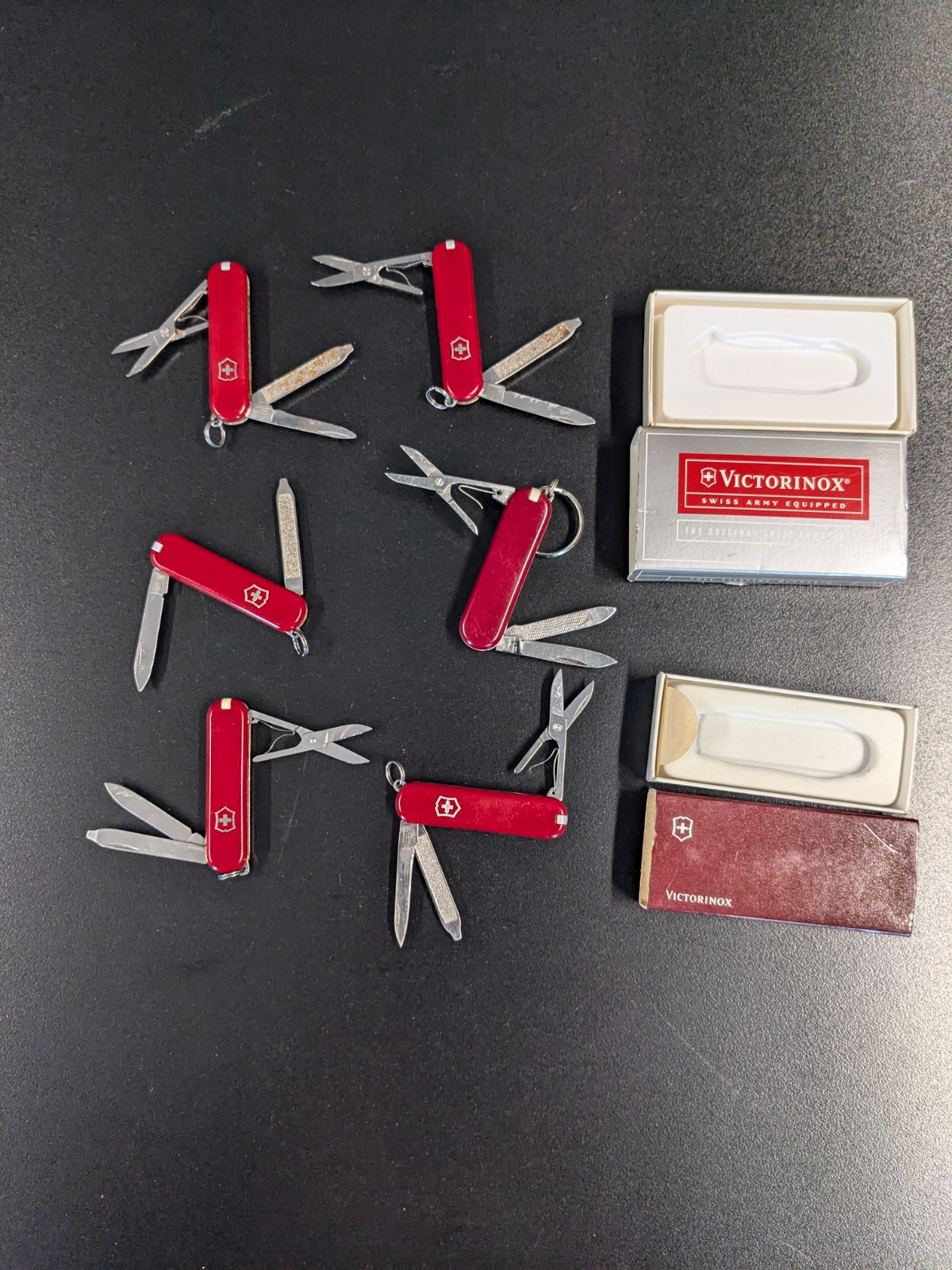 Lot of 4 Victorinox Classic Sd Swiss Army Knives - Includes Extras Lot of 4 Victorinox Classic Sd Swiss Army Knives - Includes Extras